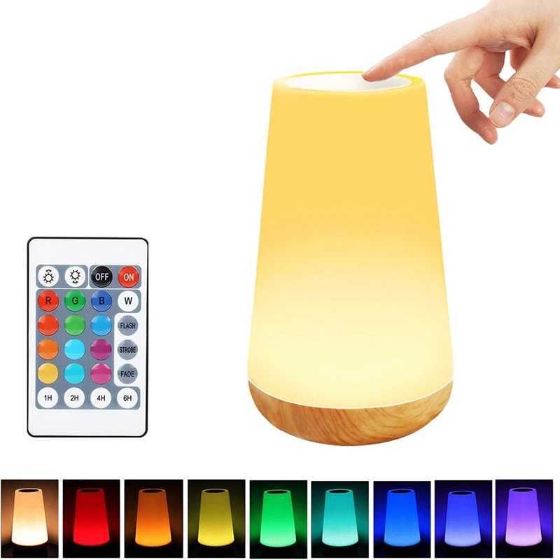 Luminous contact light USB LED color portable bedside lamp RGB light with remote control suitable for baby crib office W240816