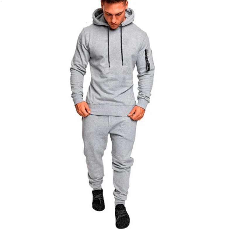 Mens Camouflage Tracksuit Sport Hoodies Pants Two Piece Set Outdoor Sports Suit Casual Jogging Suit Sweatshirts 240819