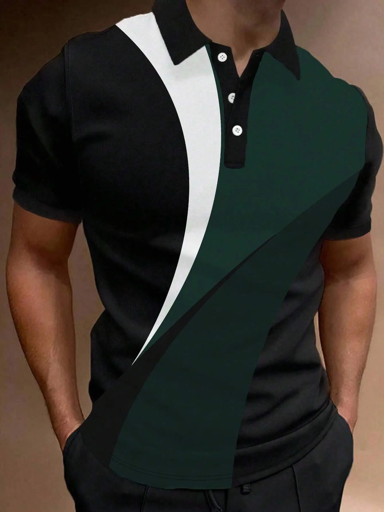 Summer Mens Polo Shirt Crash Colour Short Sleeve T Shirt Mesh Breathable Business Button Lapel Top Fashion Stripe 3D Print 240816