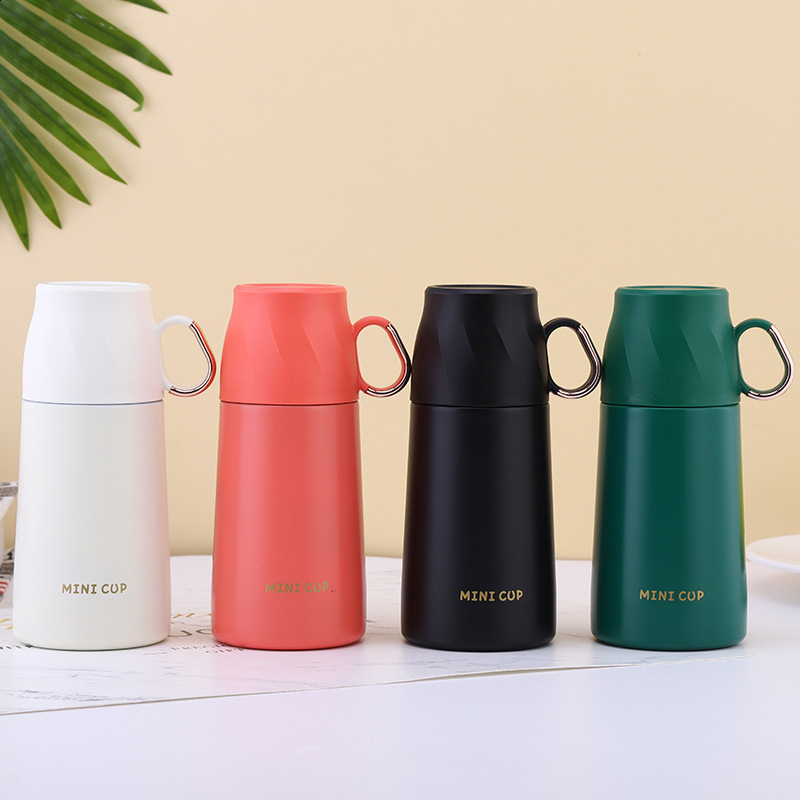 Portable Thermos Cups and Mugs 304 Stainless Steel Water Hle Cup Lid for Boys Girls Thermo Bottles Coffee 210615