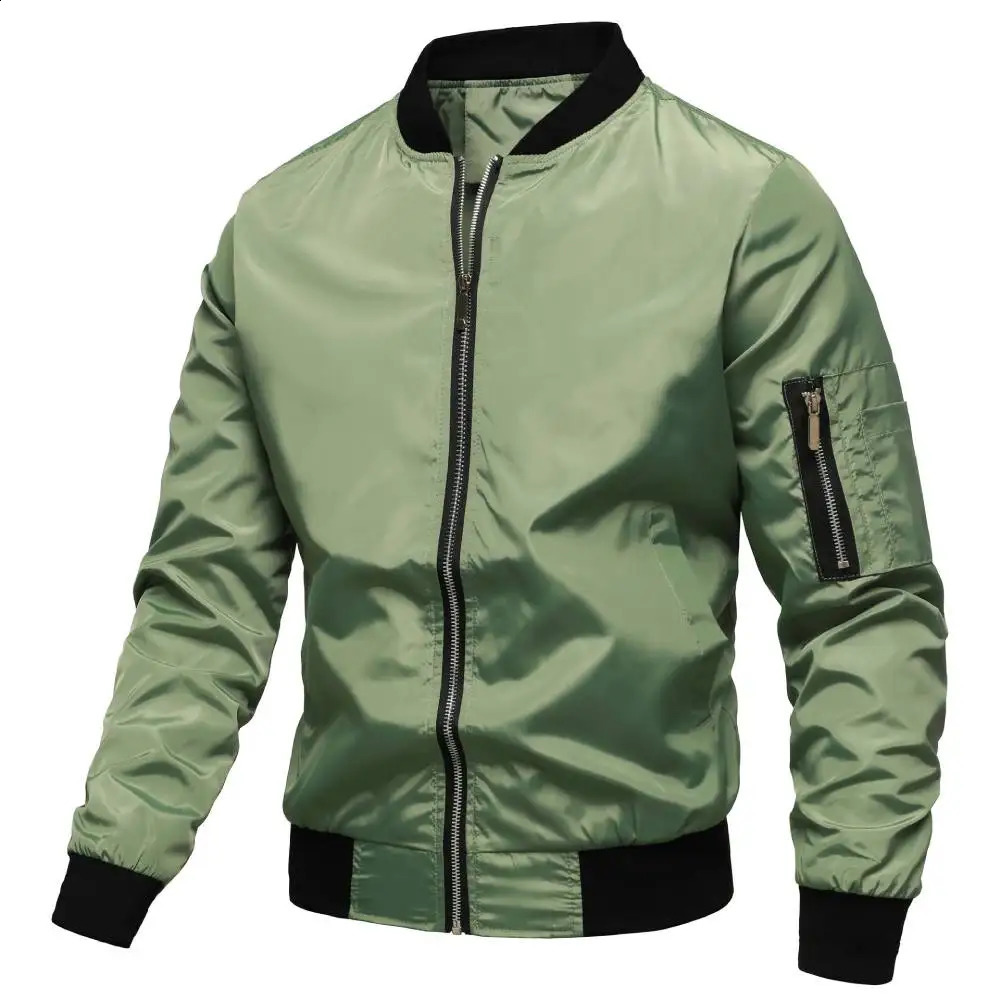 Men Jacket Bomber Outerwear Casual Hip Hop Zipper Coats Windbreaker Fashion Baseball Uniform Jackets Male Streetwear 240816