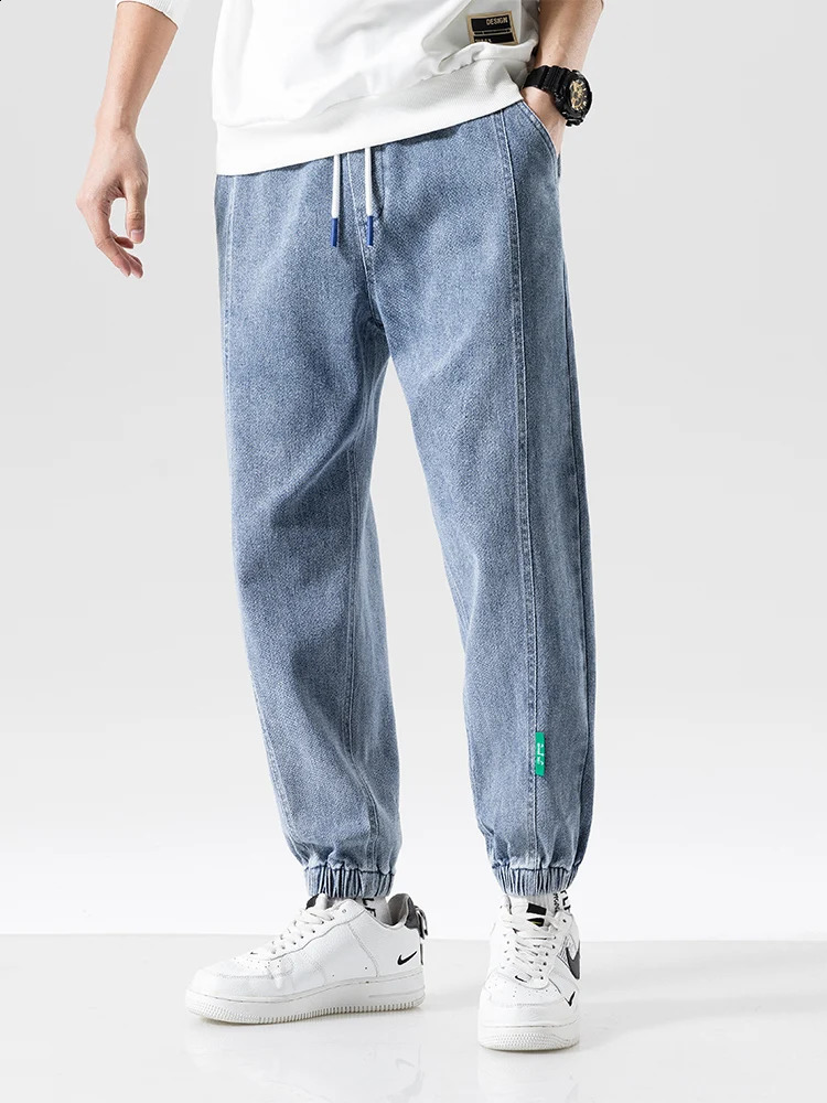Spring Summer Black Blue Baggy Jeans Men Streetwear Denim Joggers Casual Cotton Harem Pants Jean Trousers Plus Size 6XL 7XL 8XL 240816