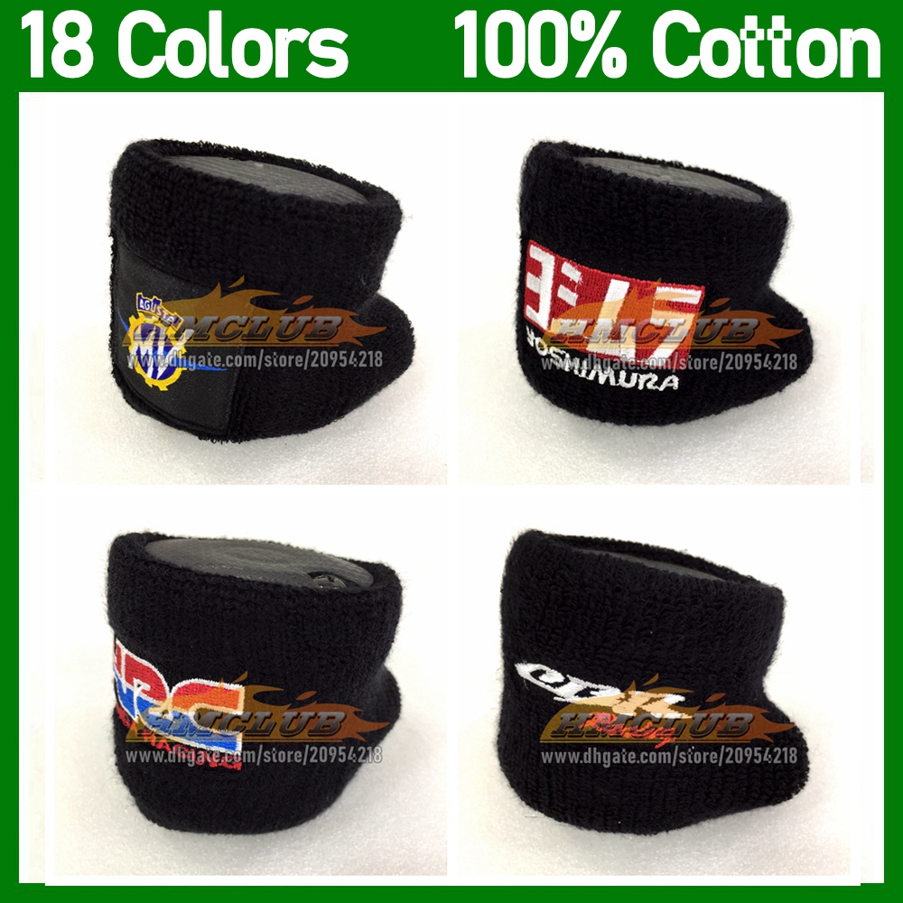 2024 18 Colors 100% Cotton Adjustable Fashion Wristband Sweatband Free Custom MOTO Bike 3D Embroidery Front Fluid Oil Brake Reservoir Cover Sock Fit A