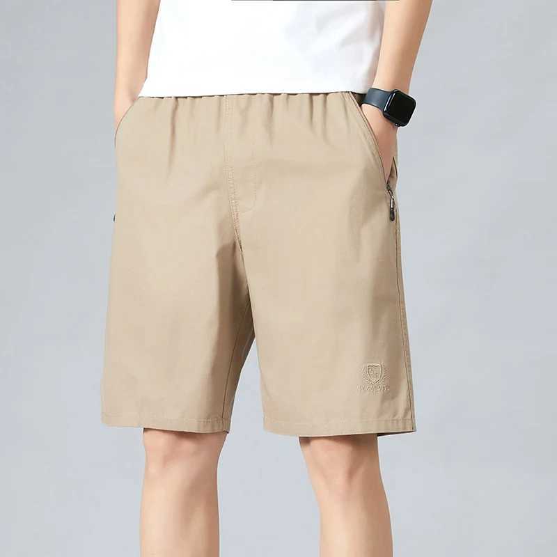 Big Size Mens Sports Casual Shorts Zipper Pocket Board Shorts Man Fashion Baggy Solid Comfortable Beach Running Short PantsXJ240817