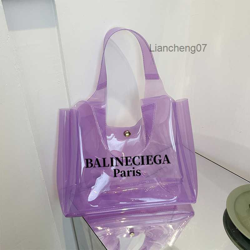 Cross Body Tote Waterproof Jelly Transparent Shoulder Laser PVC Packaging Bag Colorful Cosmetics Souvenir Y2408196Q4DZHW3