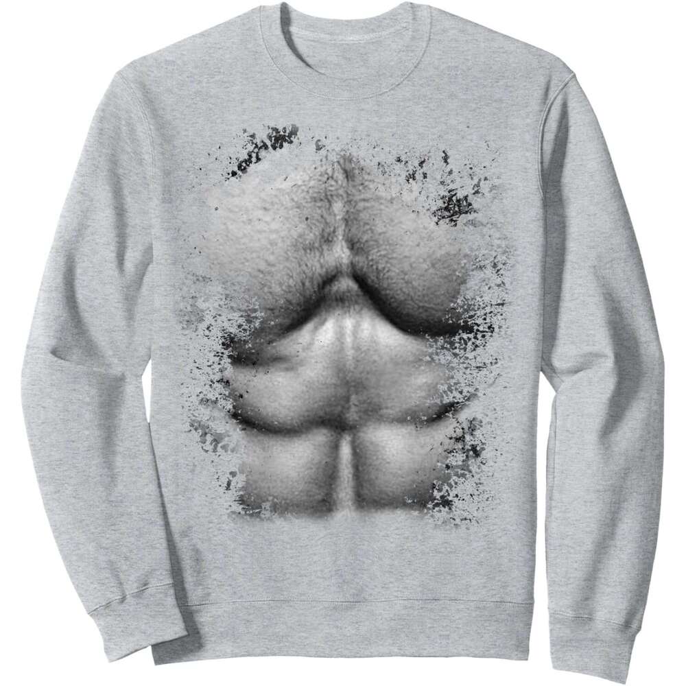 Long Sleeve Shirts For Men Sweatshirt Chest And Six Pack Abs Funny Muscles Gift For Sweatshirt Graphic Tee Streetwear Casual Tops Clothes sweatshirts