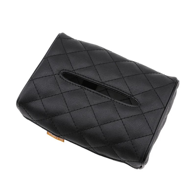 1 Pcs Black Tissue Boxes with Disposable Napkins Tissue Boxes Car Accessories Tissue Bag Organizer Car Decoration Auto Storage