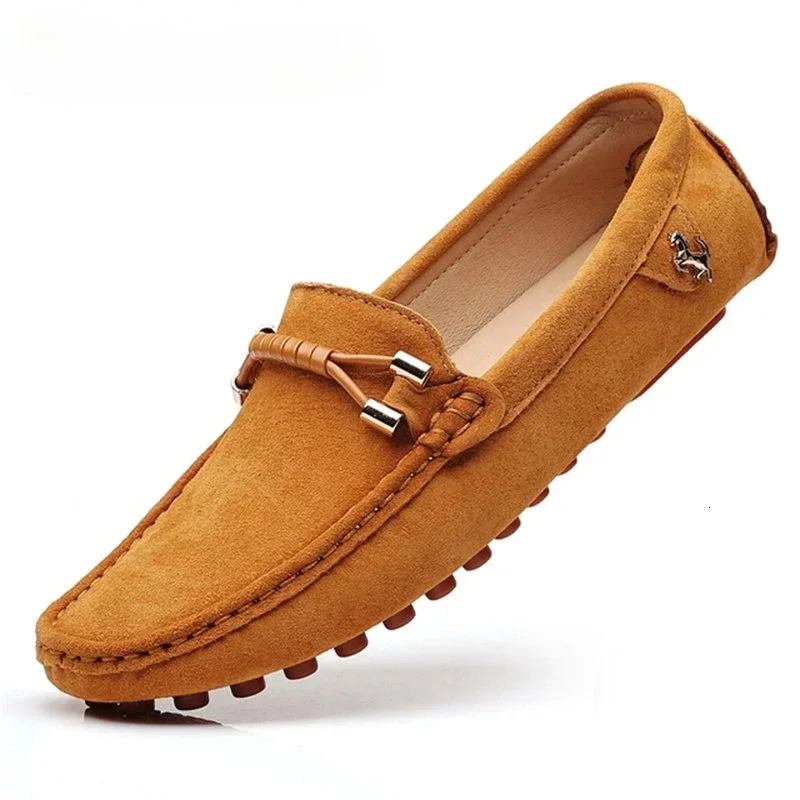 Design Suede Loafers Genuine Leather Slip On Moccasins Comfy Driving Shoes For Men Tenis Hombres Chaussure Homme