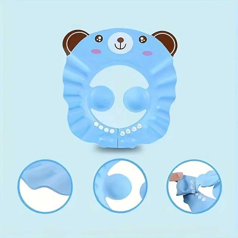 Adjustable baby shower cap childrens shampoo cap shampoo cap shower cover waterproof ear and eye protection coverW240717uiuy