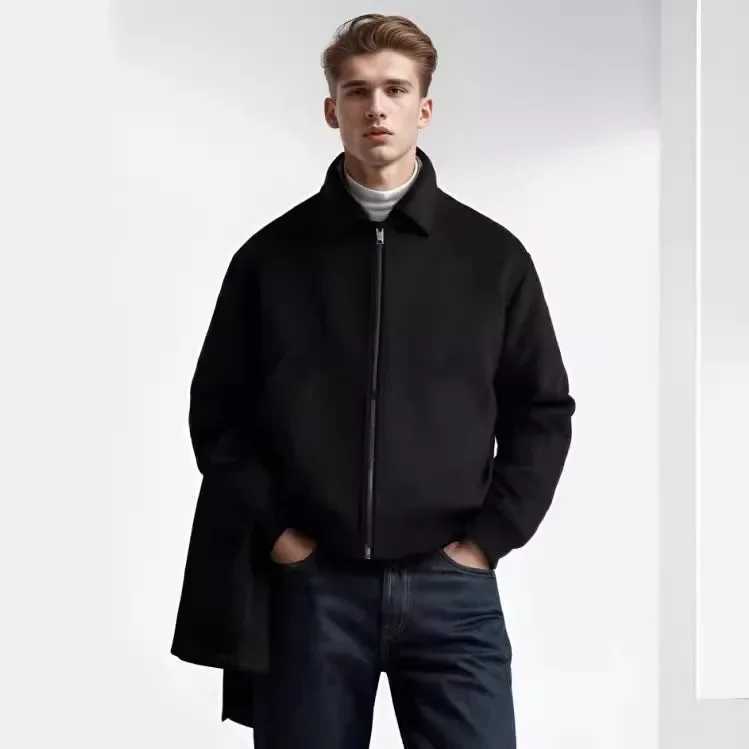 Designer jacket Mens Spring and Autumn Casual Woolen Coat New Style Fashionable Solid Color Lapel British Jacket Cardigan Coat M-XXL M240819