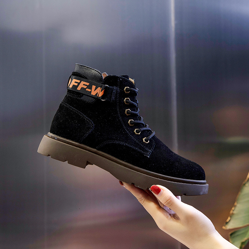 Ddmyoutdoor New Martin Versatile Autumn And Winter Trendy Thick Soled Mid Length Lace Up Motorcycle Boots Women S OUTDOOR