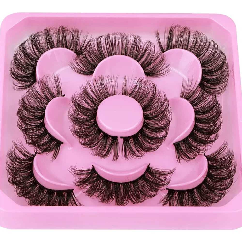 5 pairs of Russian striped eyelashes fluffy mink eyelashes 3D fake eyelashes Russian curly fake eyelashes W240803