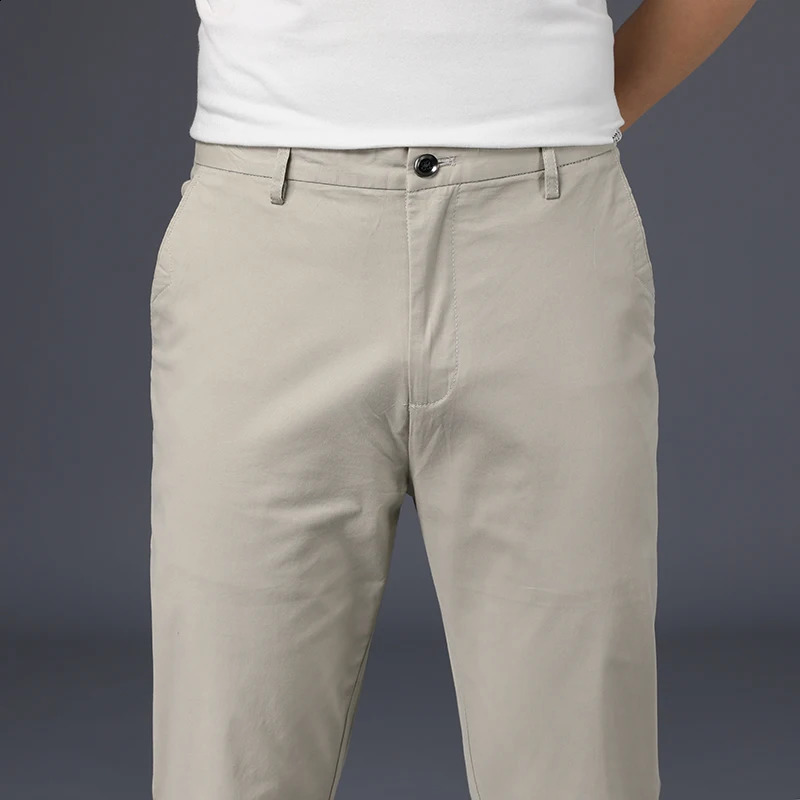 Mens pants cotton casual elastic mens highquality 4color plus size set 42 44 240816
