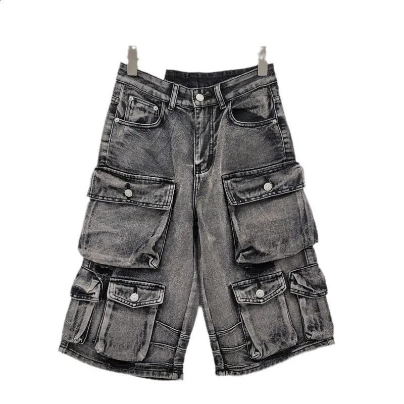 Vintage Cargo Pants Women Street Fashion Washed and Distressed Baggy Jeans Women Clothing Casual Wide Leg Women Jeans 240819
