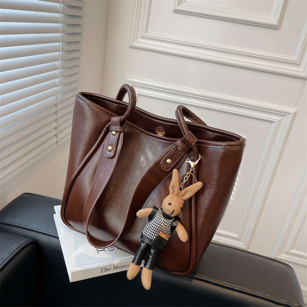 Commuting Large Capacity Tote Single Shoulder Armpit Handbag Plain Color Women Shopping Bag High Quality