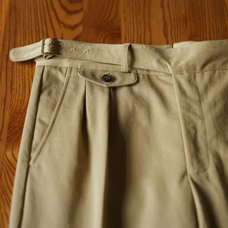 Vintage Gurkha Pants Men British Style High Waist Casual Straight Trousers Spring Autumn Fashion Loose Ankle-Length Naples Pant 240819