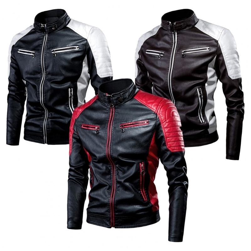 Mens Zipper Flying Jacket Waterproof Splicing Cool Retro Multi Pocket Bicycle w240816