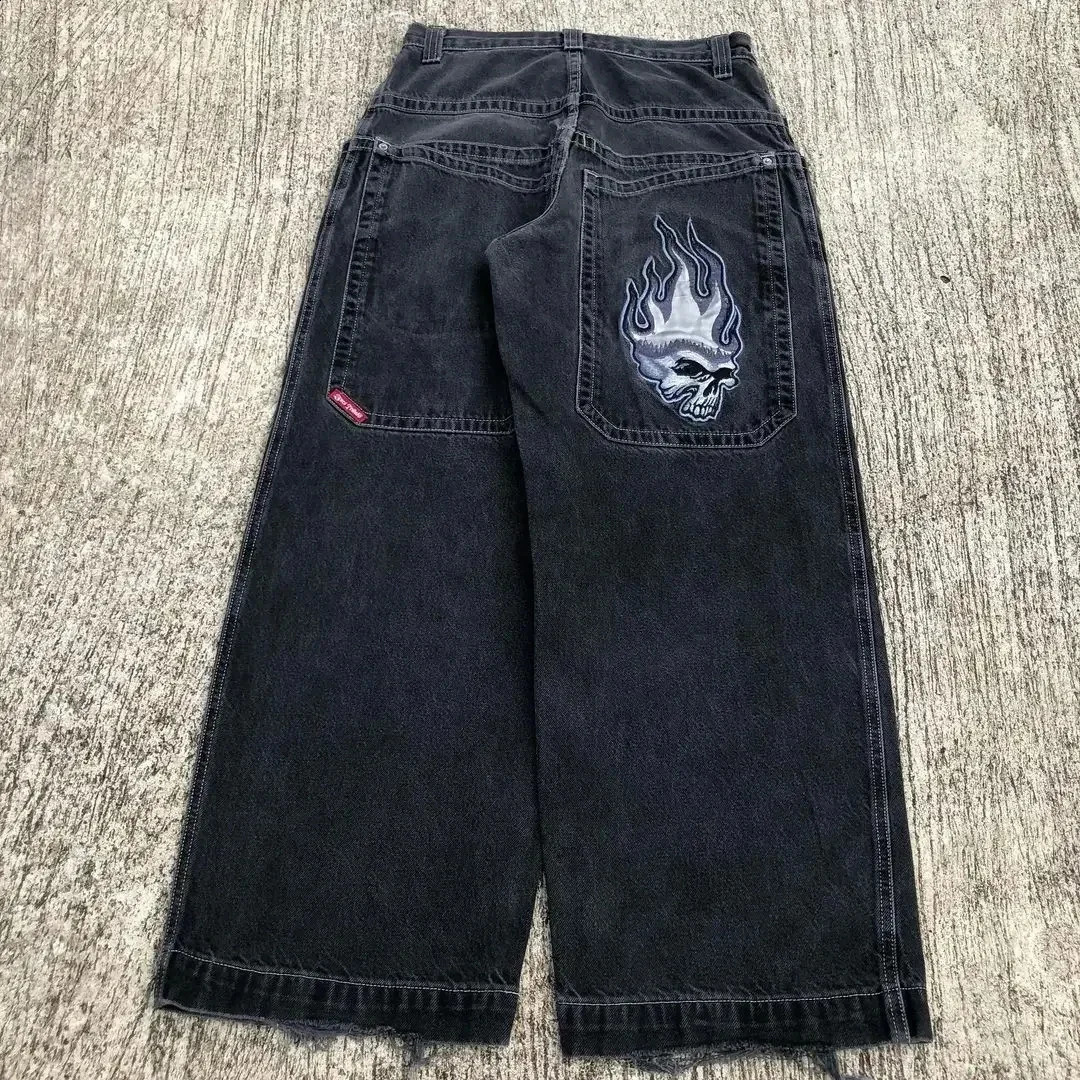 JNCO Baggy Jeans Y2K Vintage Embroidered High Waisted Jeans Hip Hop Goth Streetwear Men Women Harajuku Casual Wide Leg Jeans 240814