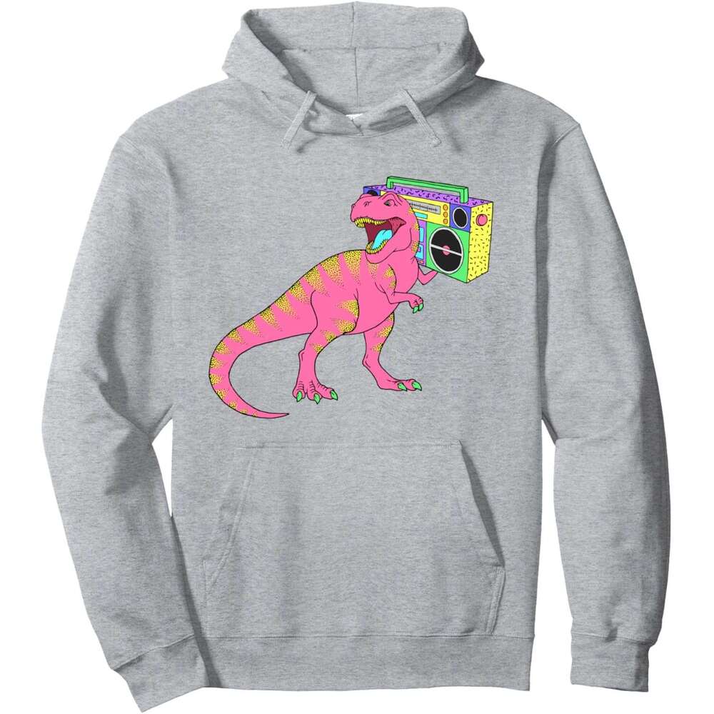 Hoodie For Mens Womens Cool Funny T-Rex Dinosaur Hearing Music Illustration Graphic Pullover Hoodies Sweatshirt Jacket Long Sleeve Free shipping