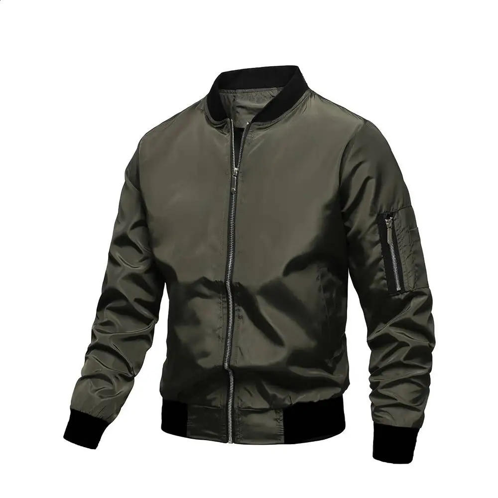 Men Jacket Bomber Outerwear Casual Hip Hop Zipper Coats Windbreaker Fashion Baseball Uniform Jackets Male Streetwear 240816
