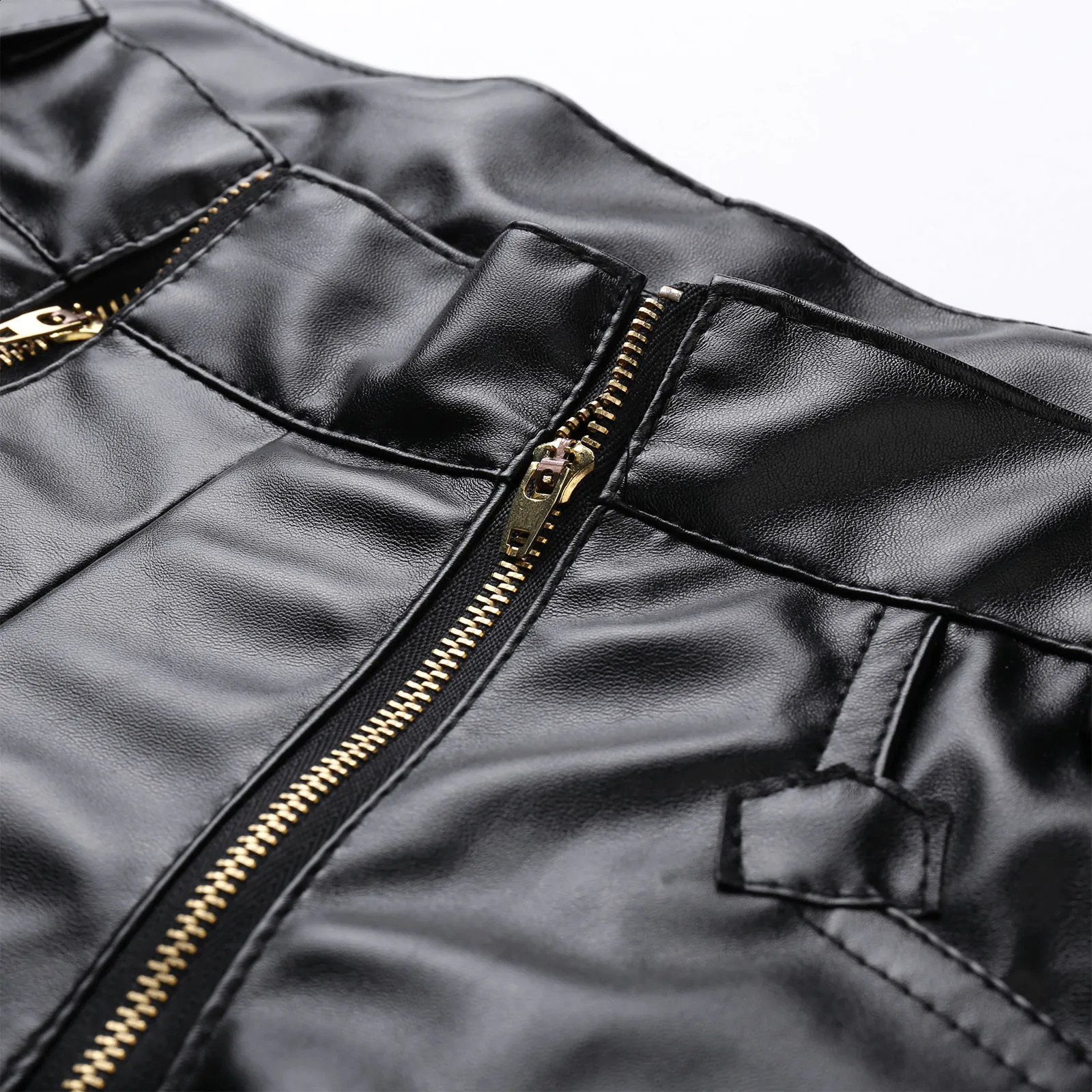 Fashion Men Latex Stretchy Leather Pants Slim Clothing PU Leather Skinny Pants Wet Look Tights Pants Streetwear Trousers 240816CJ