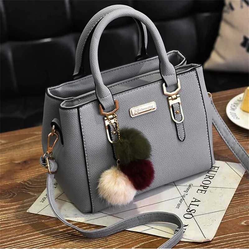 PU Leather Ladies HandBags Women Vintage Purse Plush Tassel Messenger Bags Tote Boston Shoulder Crossbody Bag CL24819