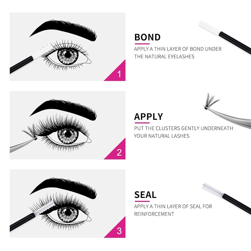 Lash Glue Bond and Seal Long Lasting Strong Hold Waterproof 2 in 1 Cluster Eyelash Glue for DIY Lash Extensions