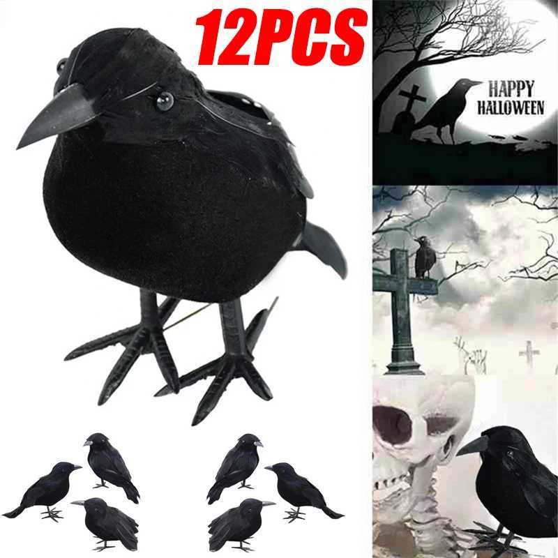 Halloween Decoracion Simulation Black Crow Raven Bird Repellent Pest Control Pigeon Repellent Garden Decoration OutdoorXJ240817