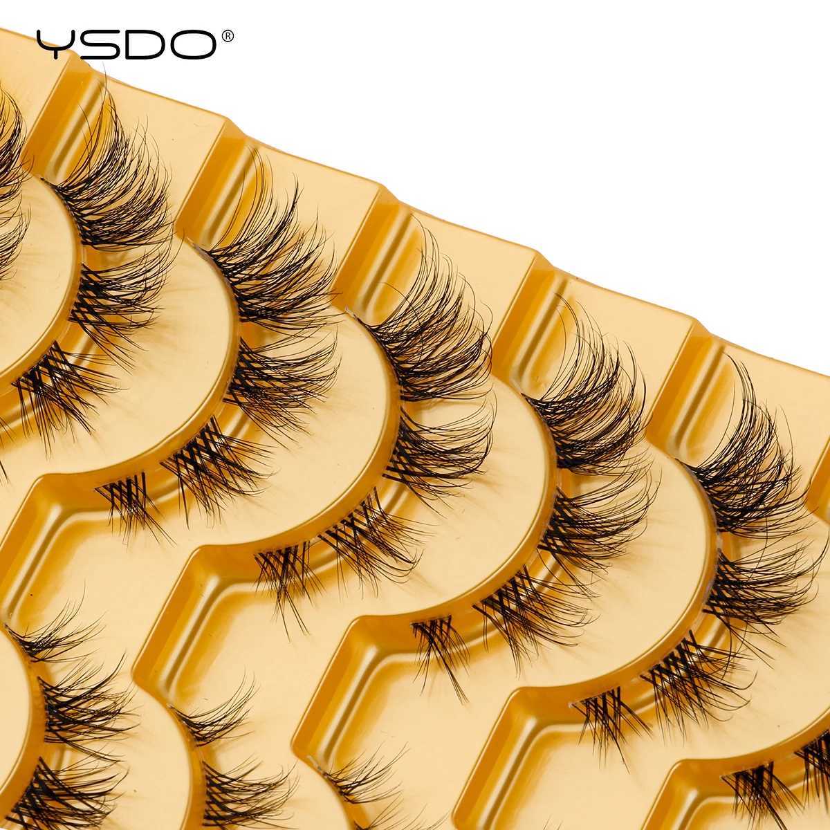 YSDO natural false eyelashes 3/6/10 for Wispy artificial 3D mink eyelashes reusable fluffy cat false eyelashes extension makeup tool C lios W240803