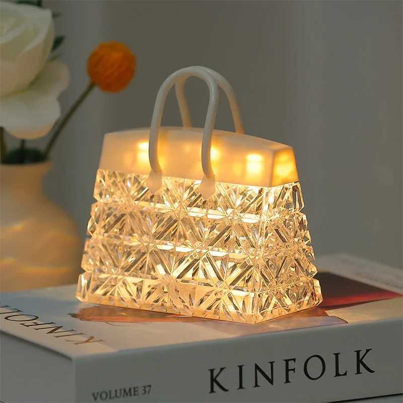 Creative night light acrylic crystal handbag with handbag childrens gift bedside atmospheric decoration LED small table lamp W240816