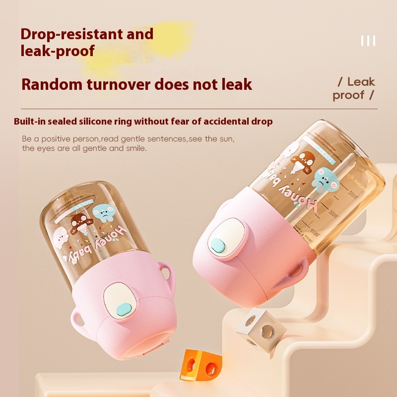 Portable Children's PPSU Hydration Bottle with Leakproof Straw Design - Safe Choice for Baby Girls and Pregnant Women