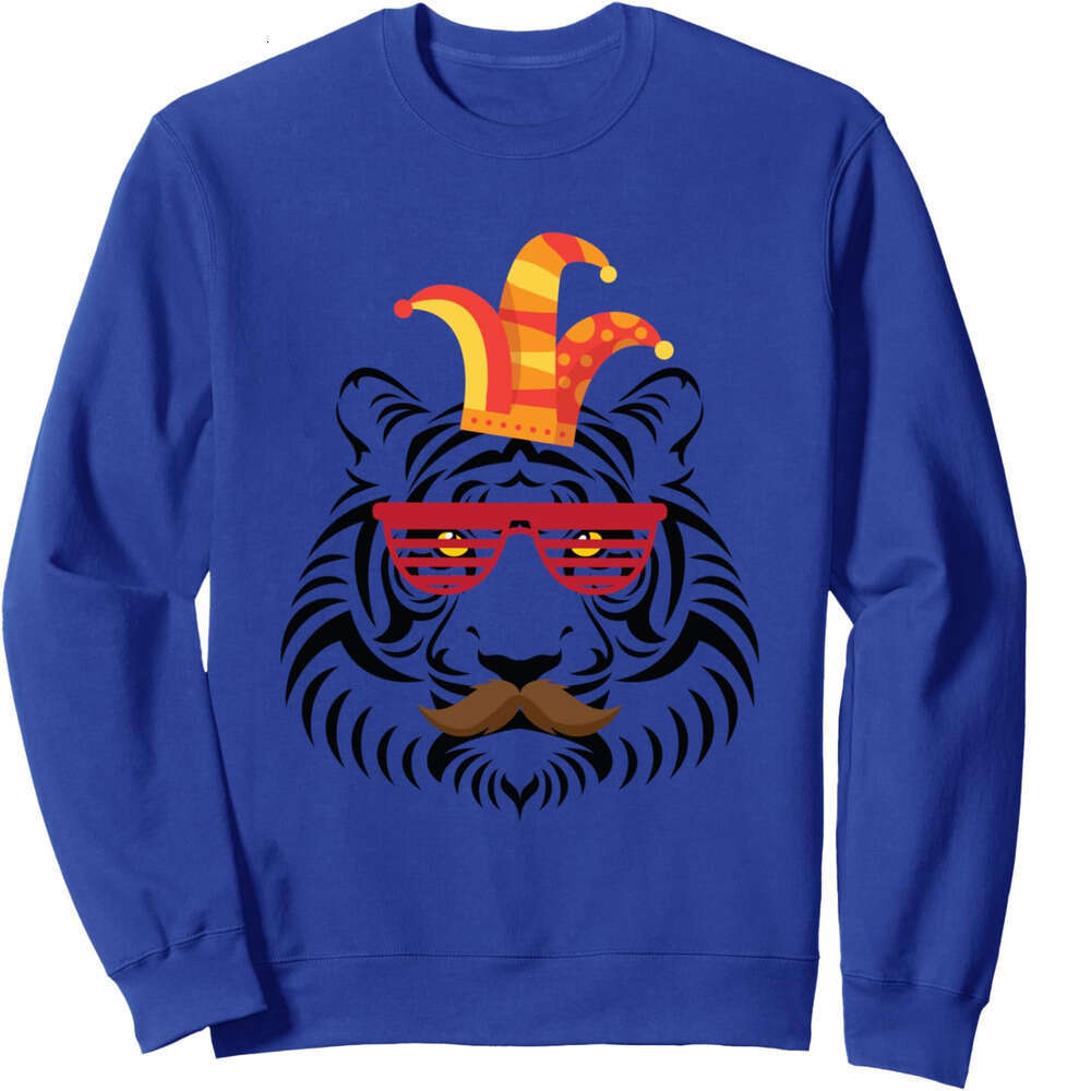 Long Sleeve Shirts for Men sweatshirt Lively White Bengal Tiger With Pixelated Glasses Sweatshirt T shirt Tee Streetwear Casual tops clothes