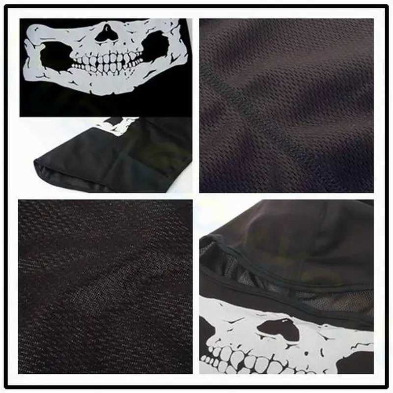 Black Ghost Skull Full Face Mask Windproof Ski Mask Motorcycle Facial Tactical Balaclava Mask Suitable for Womens Halloween Role Playing W240817