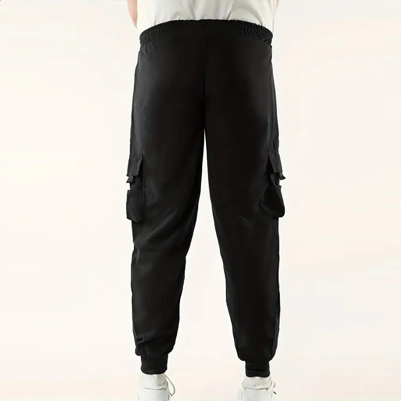 Multi Pocket Cargo Pants Mens Casual Loose Fit Drawstring Cargo Pants/Joggers For Spring Summer Outdoor 240819