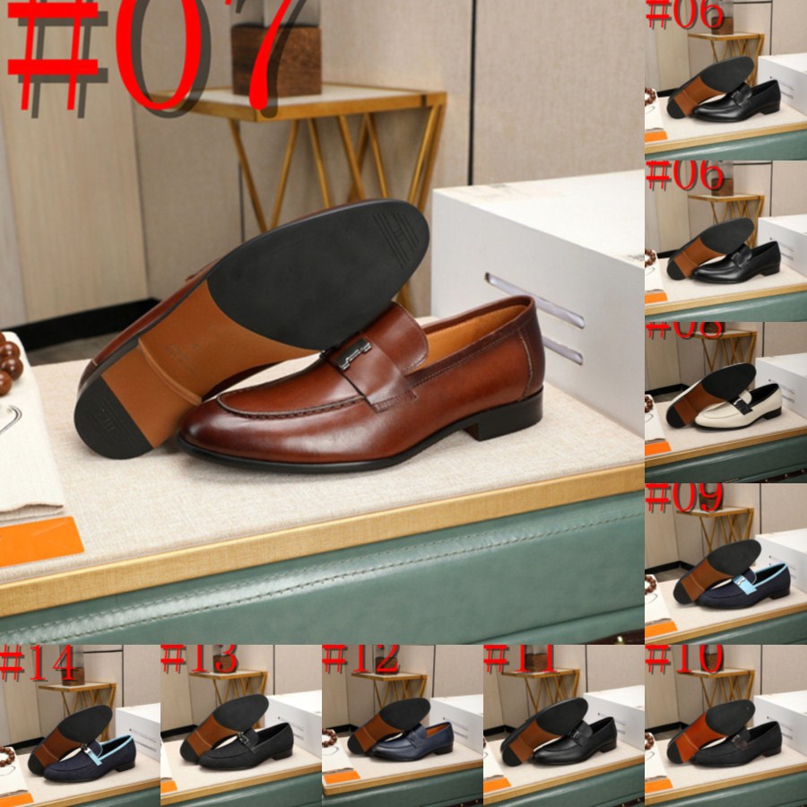 38Model Nouveaux mocassins noirs luxueux Pichettes Hommes Chaussures formelles Slip-on Spring Automne Round Toe Mens Designer Dress Chaussures Li