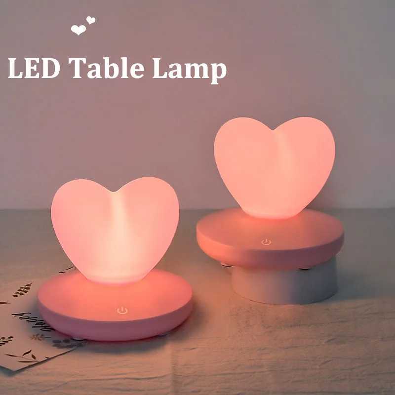LED heart-shaped night light bedroom decoration romantic table light for Christmas and Valentines Day gifts touch bedside atmospheric light W240816