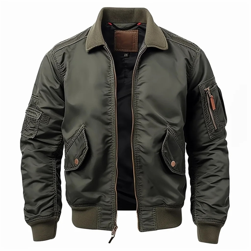 Mens Vintage Casual Flight Light Air Bomber Military Jacket 240816