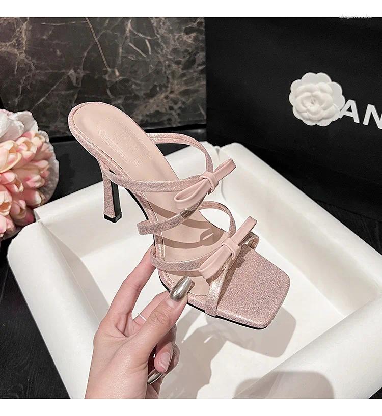 2025 S Fashion Designer Sandals Sexy Narrow Band Stiletto High Heels Woman Street Style Gladiator Buckle Strap Party Dress Shoes
