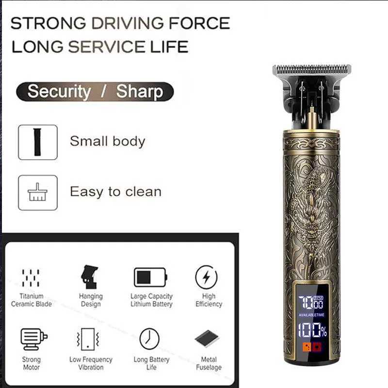 Economic Professional Home Clipper Adjustable Cutting USB Charging Lithium Battery Safe Cutting Mens Hair Trimmer W241212