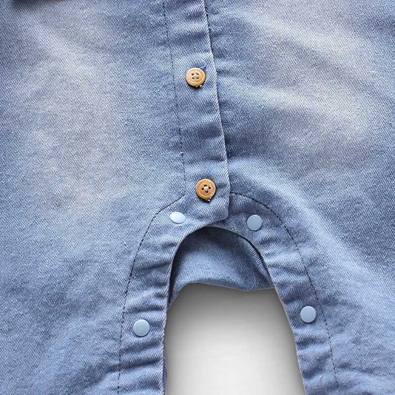 DIIMUU baby girl clothing childrens top denim pants fashionable childrens casual jumpsuit long sleeved Trouser W240806