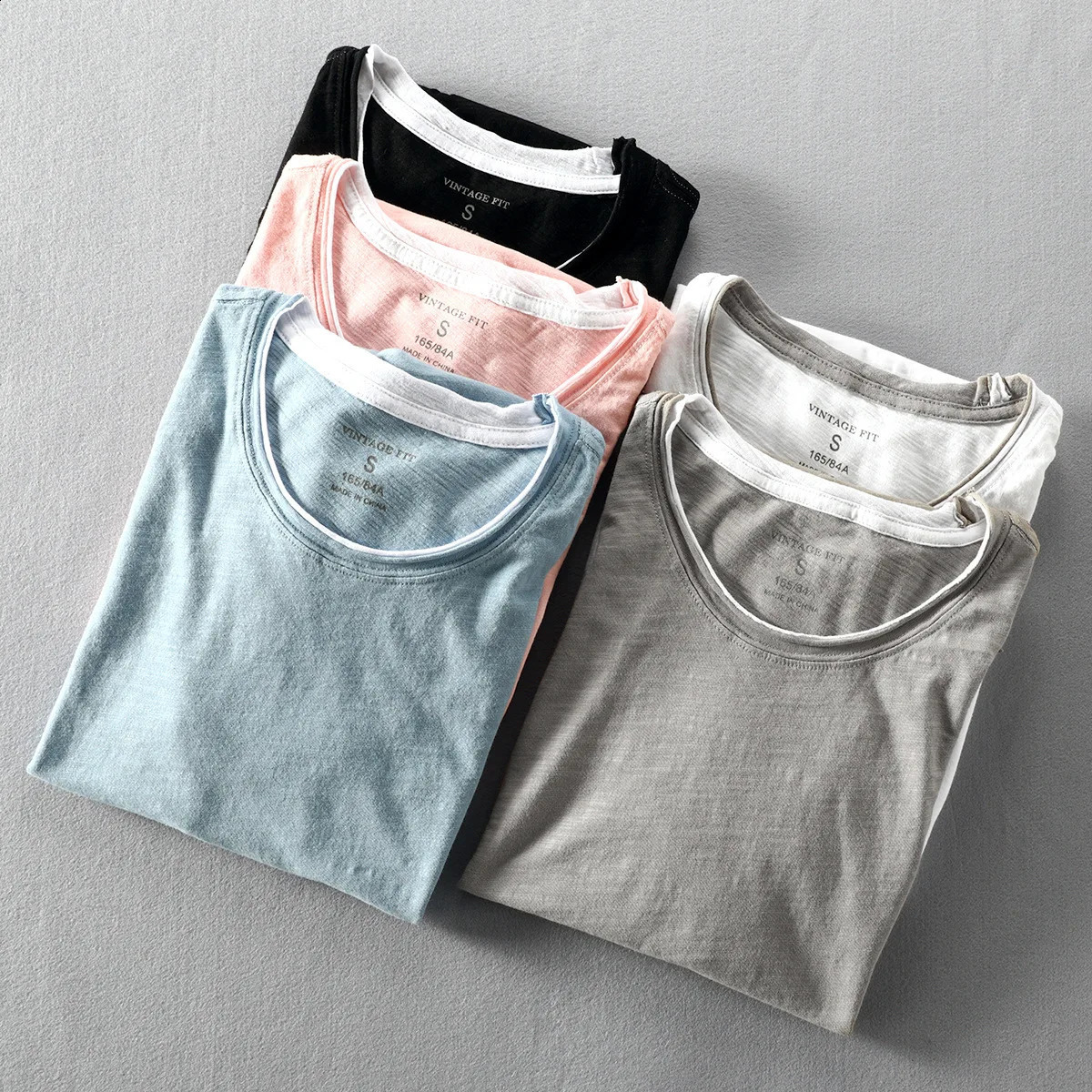 Summer Fashion Mens Japan Style Bamboo Cotton Solid Color Short Sleeve T-Shirt Male Casual Simple Soft Thin White Tee Tshirts 240816