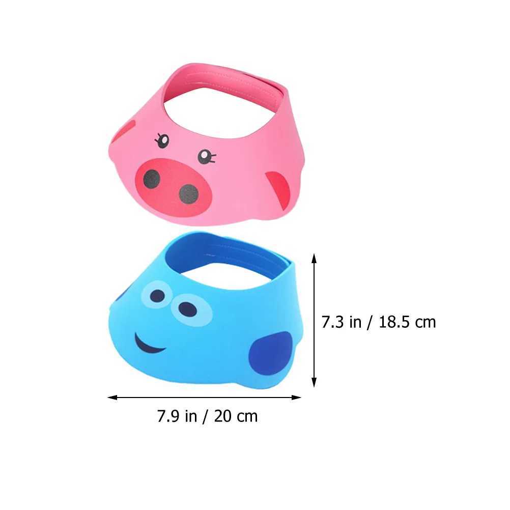 2 childrens shampoo caps toddler shower caps baby shower liners and childrens product labelsW240717