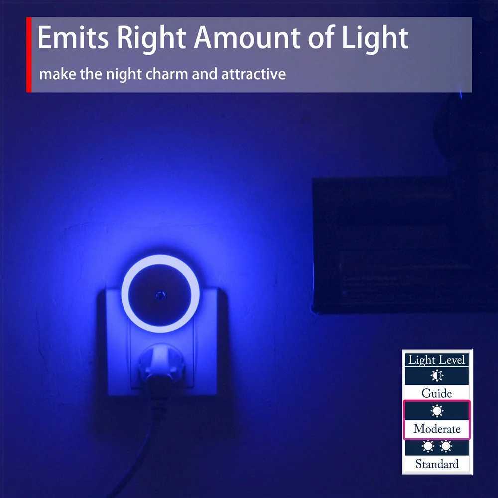 LED Night Light Plug in Dusk To Dawn Smart Sensor Auto Dim Into Wall Night Lamp for Bathroom Hallway Kitchen Stairway Bedroom M251128