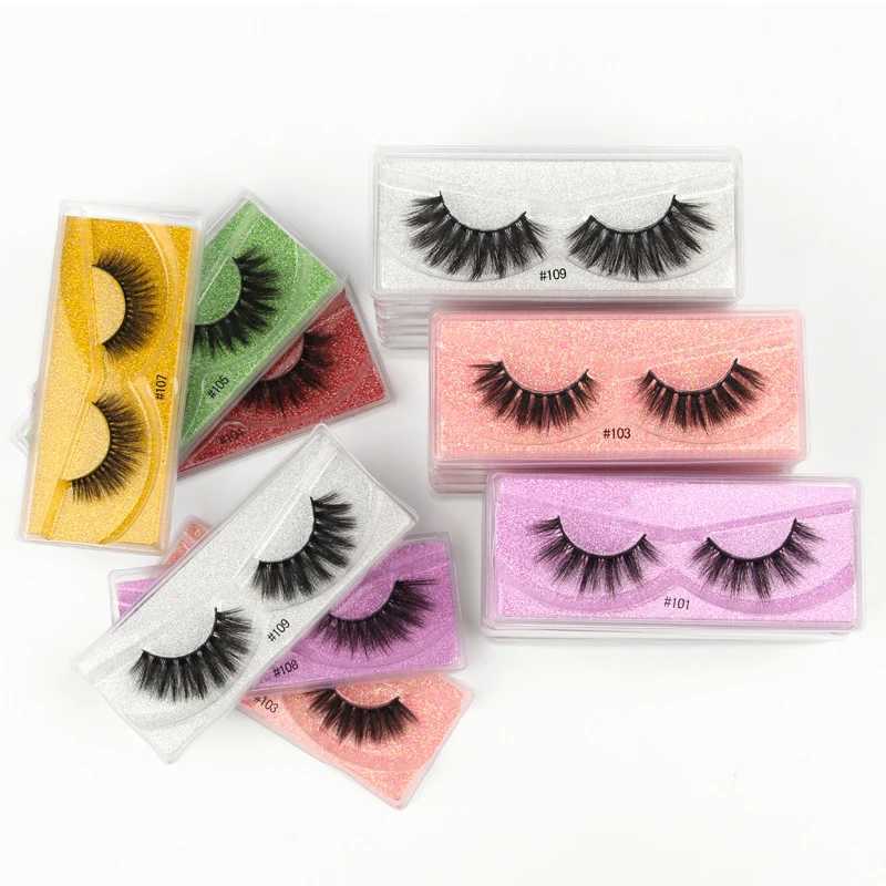 Lanjinglin mink eyelashes false fluffy eyelashes bulk false eyelashes packaging natural eyelashes bulk wholesale eyelash powder W240803