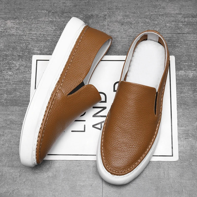 2024 Men Casual Shoes Genuine Leather Loafers Office Shoes for Men Driving Moccasins Comfortable Slip on Party Fashion Shoes Men 240809