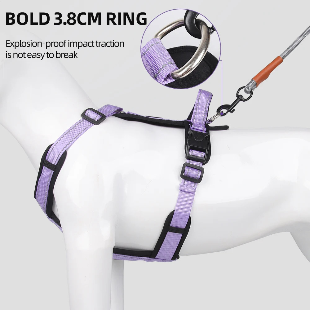 Anti-Escape Dog Harness with Handle Reflective Nylon Dog Harness Vest for Small Medium Dogs French Bulldog Walking Pet Supplies 250206
