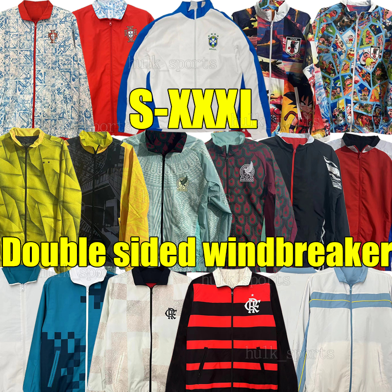 XXXL Mexico reversible jackets Soccer Tracksuits retro 1998 French club brazil MANS CITIES HAALAND gunners Portugals Japan RONALDOs Flamengo MILANS Korea coat