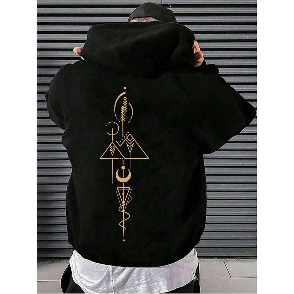 Hoodie for Mens Womens Letter Graphic Drawstring Hoodie Drop Shoulder Kangaroo Pocket Pullover Sweatshirt Hoodies sweatshirt pullover jacket
