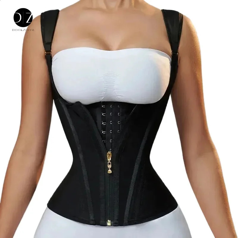 Body Shaper Shapewear Women Double Tummy Control Compression Waist Trainer Corset Adjustable Zipper and Hook-eyes Flat Belly 240810