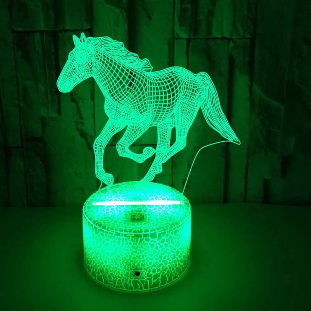 3D Fantasy Lamp LED Childrens Night Light Horse Table Lamp Bedroom Holiday Christmas Lamp Childrens Decorative Gift W240816